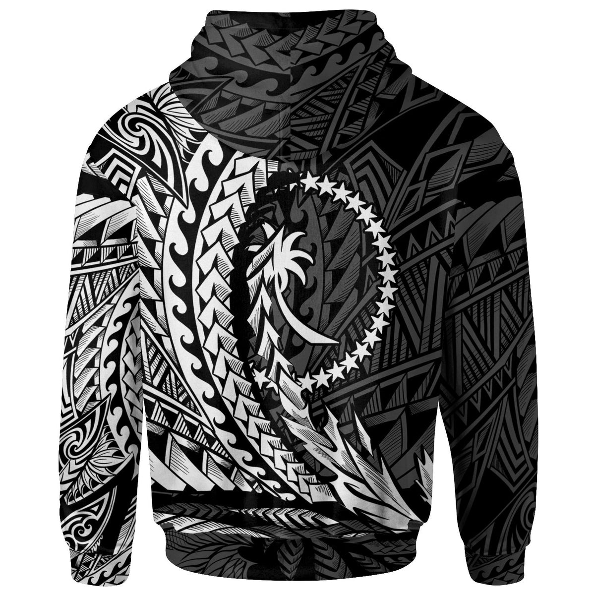 Chuuk State Hoodie White Custom Wings Style - Polynesian Pride