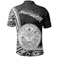 Marshall Islands Polo Shirt Namdrik Seal Of Marshall Polynesian Patterns - Polynesian Pride