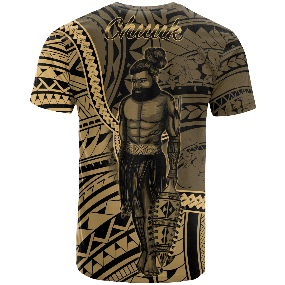 Chuuk State T Shirt Seal of Chuuk State Polynesian Gold Patterns - Polynesian Pride