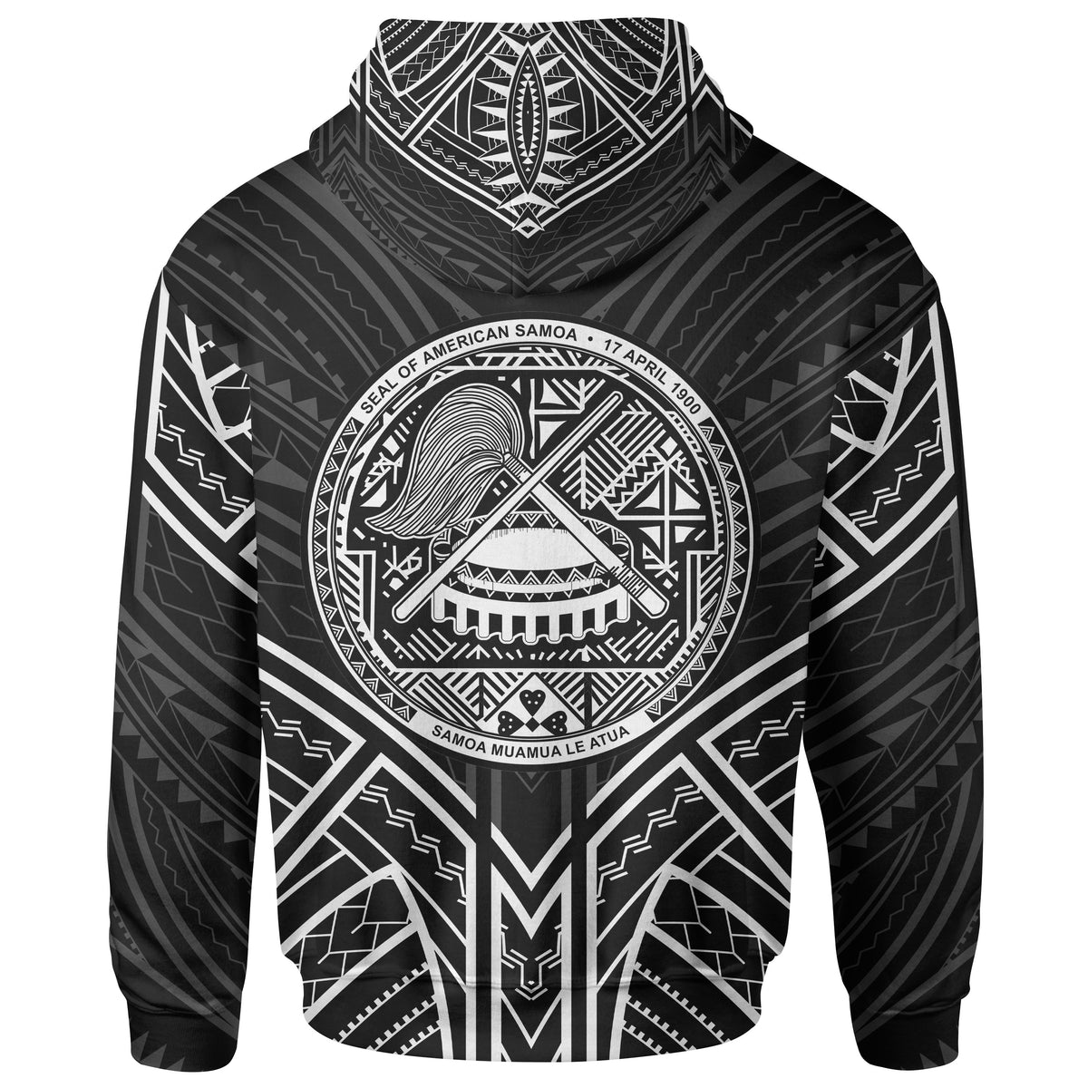 American Samoa Hoodie merican Samoa Seal Black Tribal Patterns - Polynesian Pride
