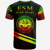 Federated States of Micronesia T Shirt In My Heart Style Reggae Polynesian Patterns - Polynesian Pride