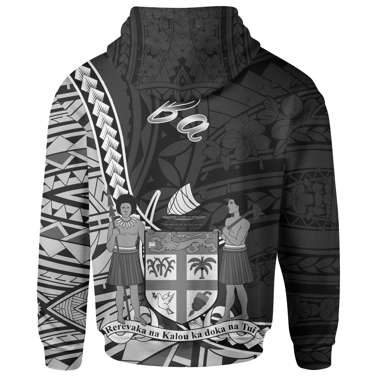 Fiji Zip Hoodie Ba Seal of Fiji Polynesian Patterns - Polynesian Pride