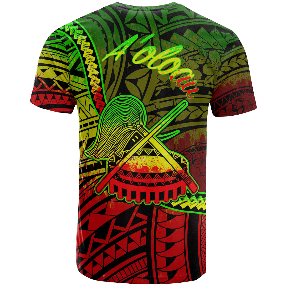 American Samoa T Shirt Aoloau Polynesian Reggae Patterns - Polynesian Pride
