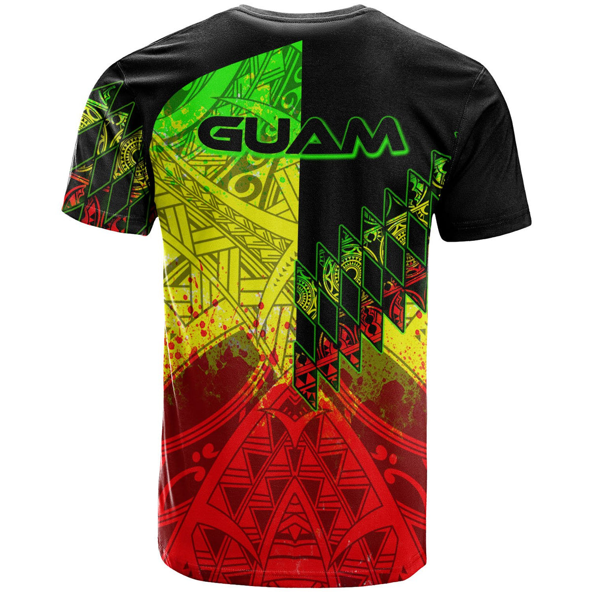 Guam T Shirt Reggage Color Symmetry Style - Polynesian Pride