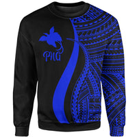 Papua New Guinea Sweatshirt - Blue Polynesian Tentacle Tribal Pattern Unisex Blue - Polynesian Pride