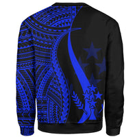 Kosrae Sweatshirt - Blue Polynesian Tentacle Tribal Pattern - Polynesian Pride