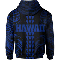 Kanaka Map Polynesian Kakau Hoodie Blue - Polynesian Pride