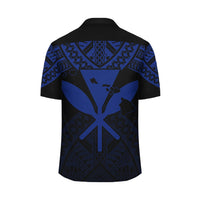Hawaii Polynesian Limited Hawaiian Shirt - Tab Style Blue - AH - Polynesian Pride