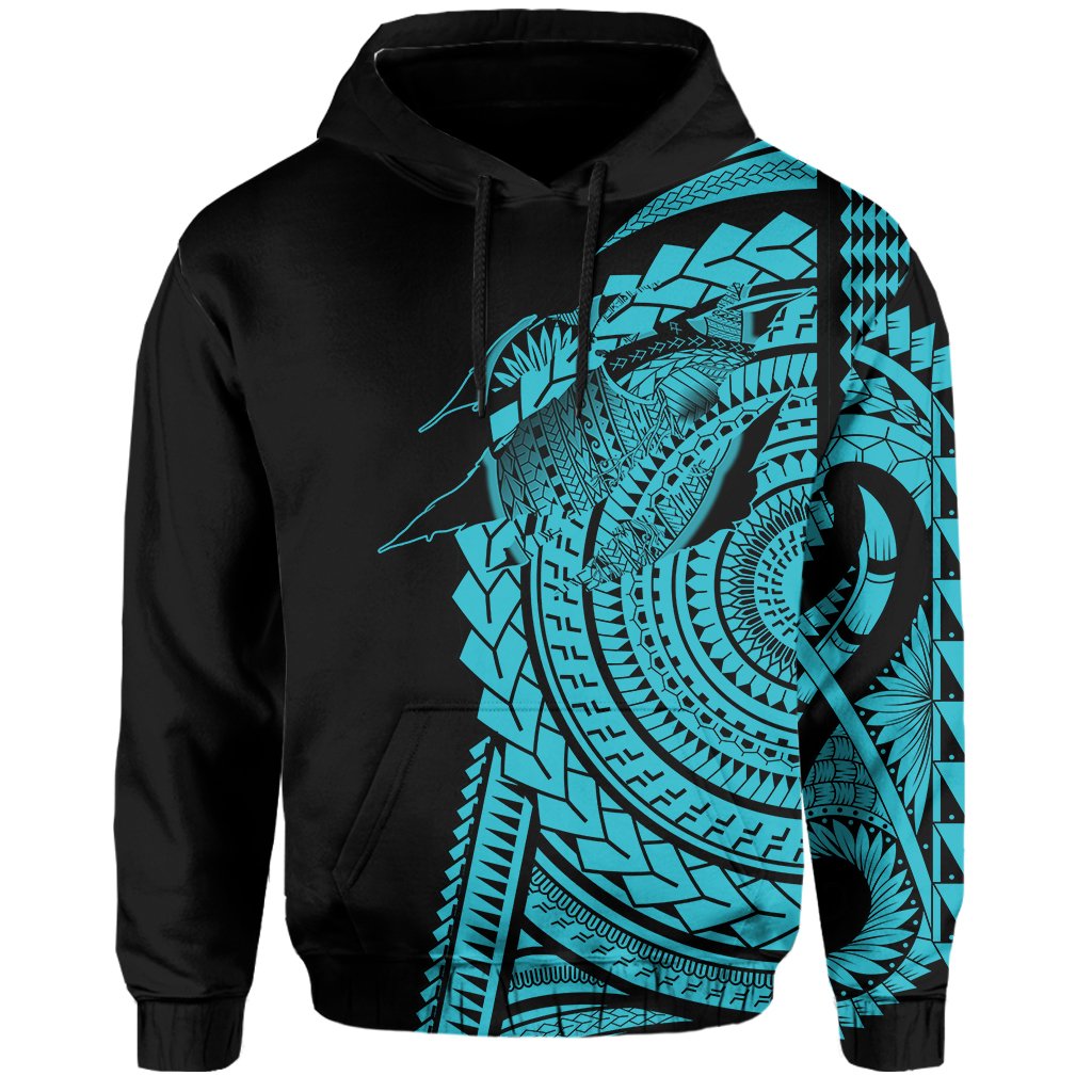 Hawaii Polynesian Hoodie In My Heart Ryan Style Blue - Polynesian Pride