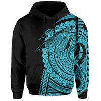 Hawaii Polynesian Hoodie In My Heart Ryan Style Blue - Polynesian Pride