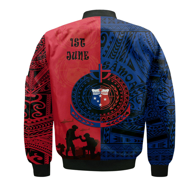 Samoa Independence Day Bomber Jacket Military Polynesian Pattern LT9 - Polynesian Pride