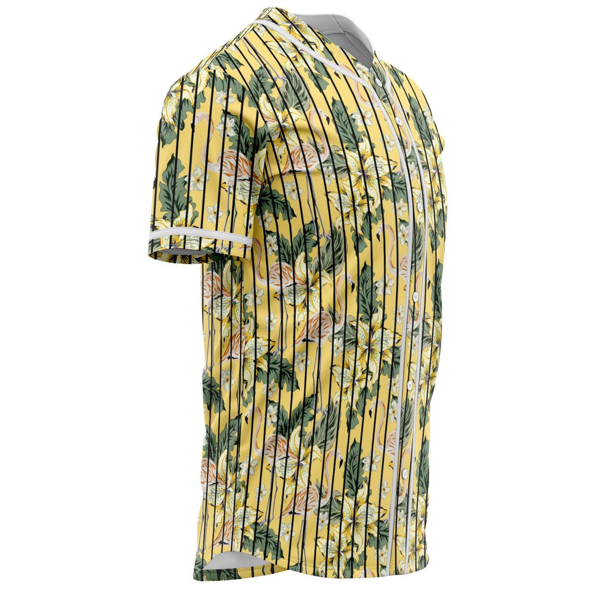 Tropical Flamingo Yellow Baseball Jersey - Polynesian Pride