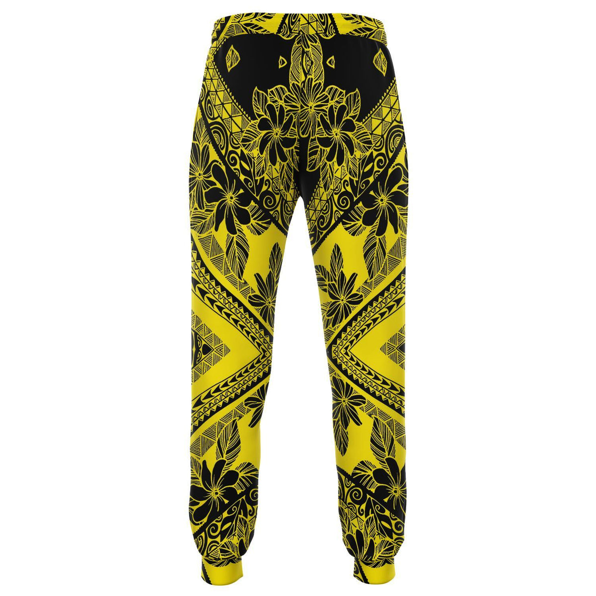 Polynesian Plumeria Mix Yellow Black Joggers - Polynesian Pride