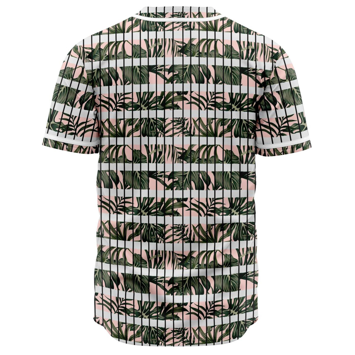 Hawaii Tropical Dark Green Leaves Seamless Baseball Jersey - Polynesian Pride