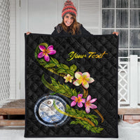 Marshall Islands Polynesian Custom Personalised Quilt - Plumeria Tribal - Polynesian Pride