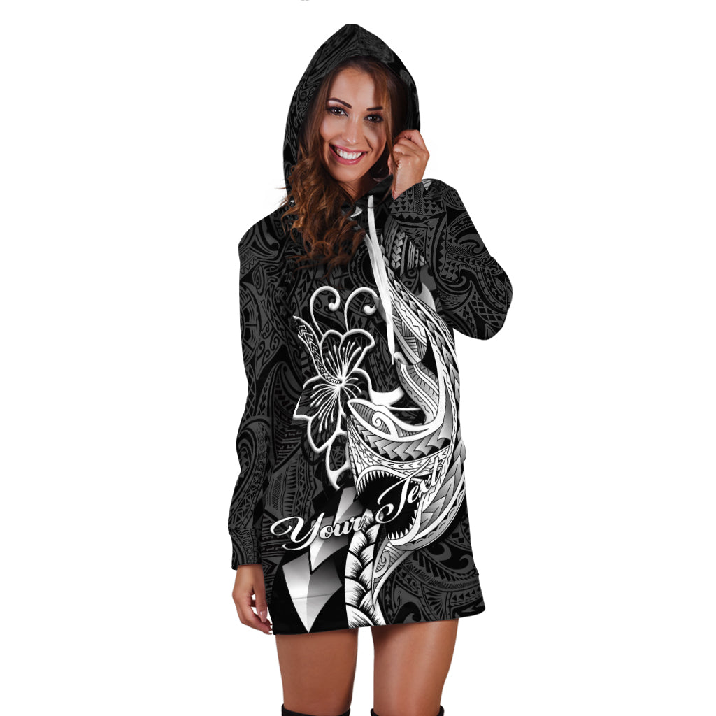 (Custom Personalised) Polynesian Shark Tattoo Hawaii Tribal Hoodie Dress - LT12 - Polynesian Pride