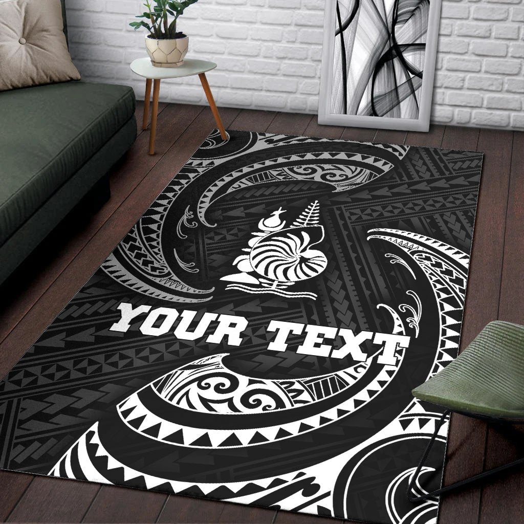 New Caledonia Polynesian Custom Personalised Area Rug - White Tribal Wave - Polynesian Pride