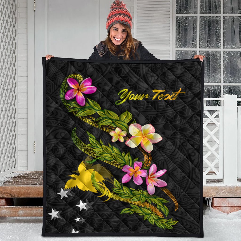 Papua New Guinea Polynesian Custom Personalised Quilt - Plumeria Tribal - Polynesian Pride
