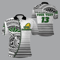 Custom Cook Islands Rugby Polo Shirt Impressive Version Black Custom Text and Number Unisex Black - Polynesian Pride