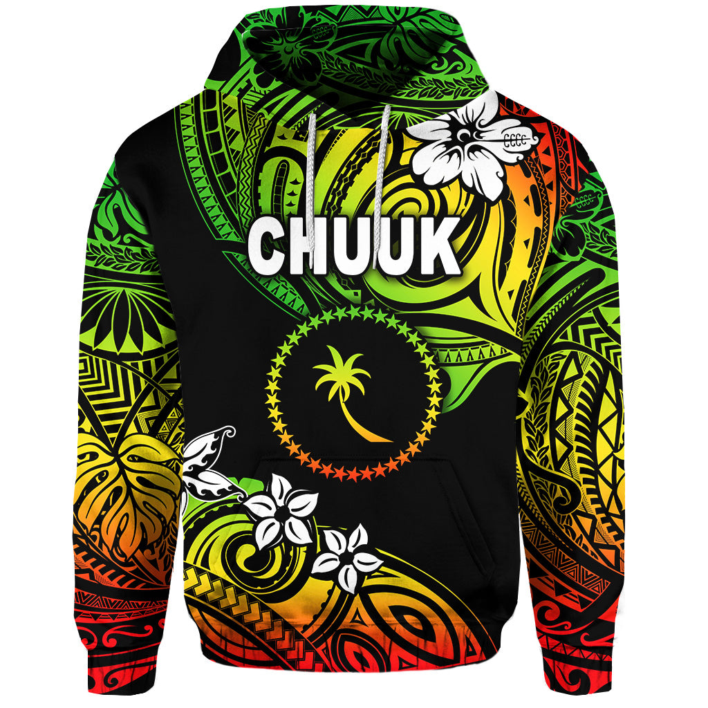 FSM Chuuk Hoodie Unique Vibes Reggae LT8 - Polynesian Pride
