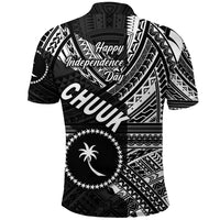 FSM Chuuk Polo Shirt Happy Independence Day Original Vibes Black LT8 - Polynesian Pride