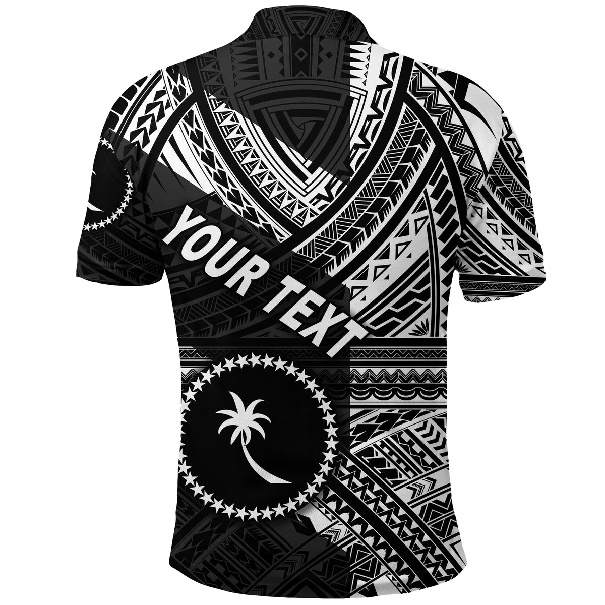 Custom FSM Chuuk Polo Shirt Original Style Black LT8 - Polynesian Pride