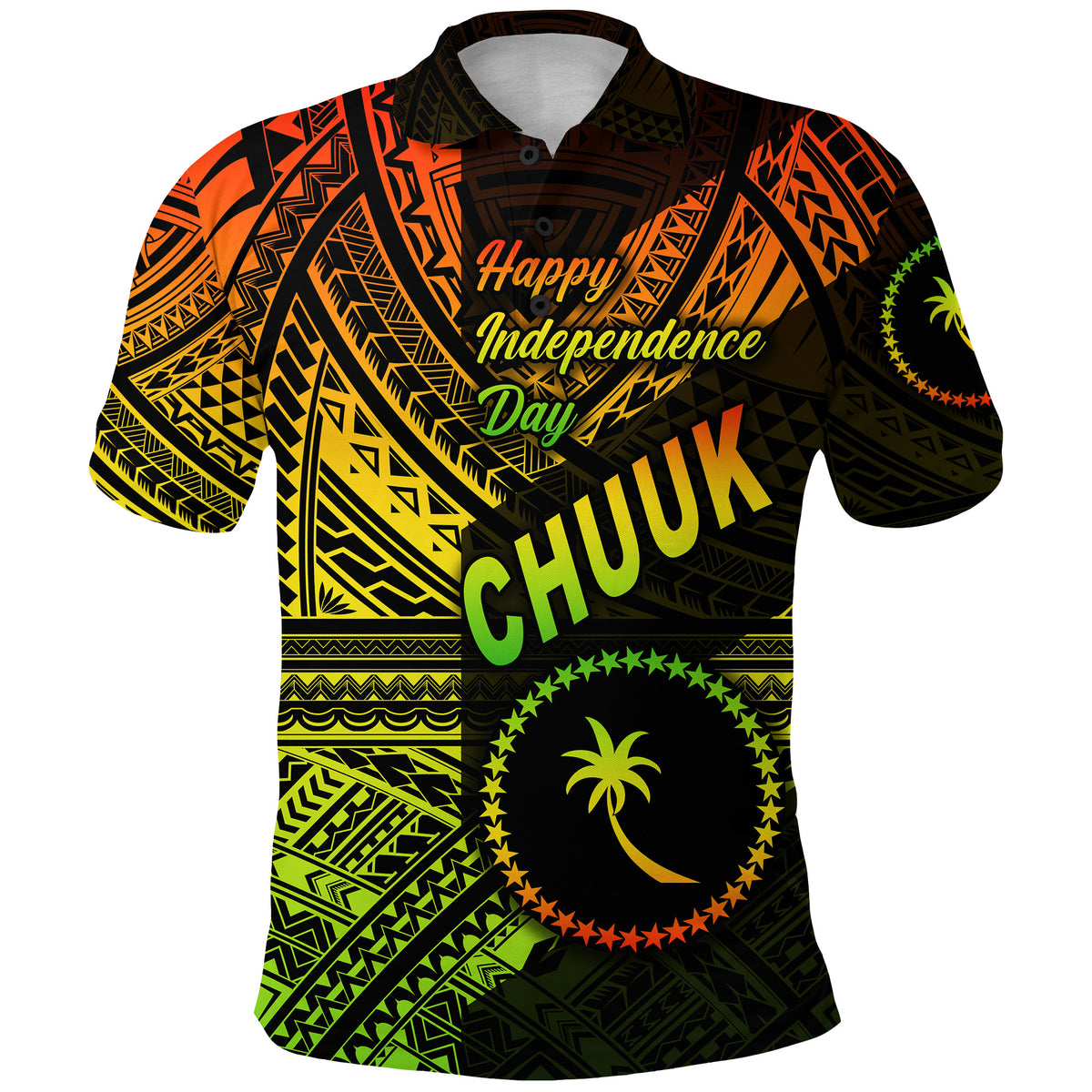 FSM Chuuk Polo Shirt Happy Independence Day Original Vibes Reggae LT8 - Polynesian Pride