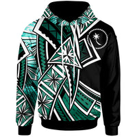 Chuuk Hoodie Tribal Flower Special Pattern Green Color Unisex Green - Polynesian Pride