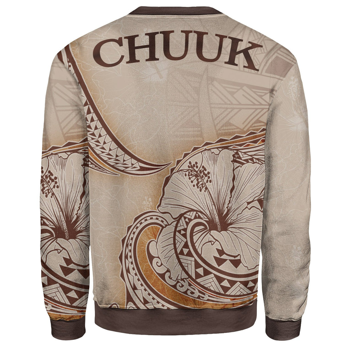 Chuuk Sweatshirt - Hibiscus Flowers Vintage Style - Polynesian Pride