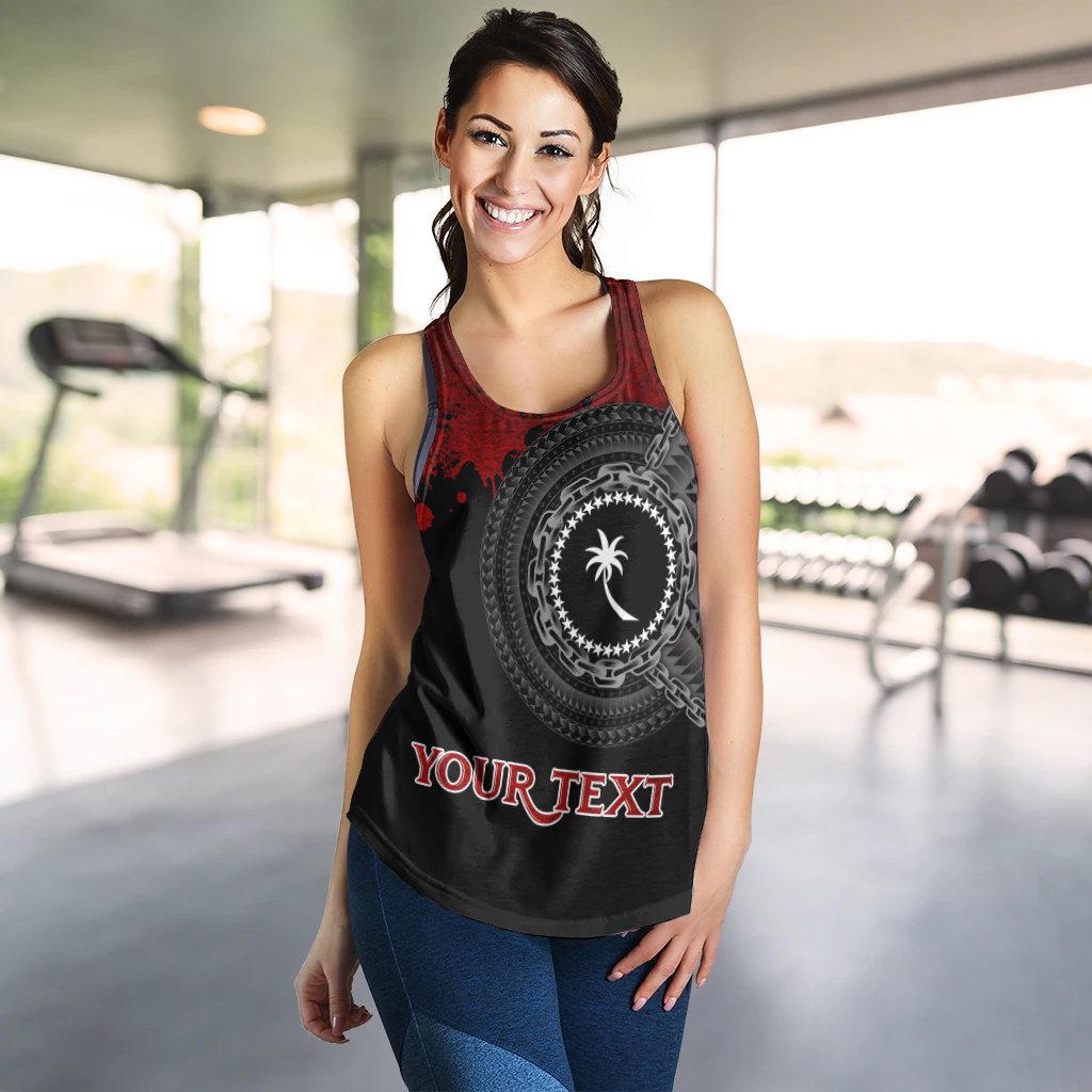Chuuk Polynesian Personalised Women's Racerback Tank - Polynesian Chain Style - Polynesian Pride