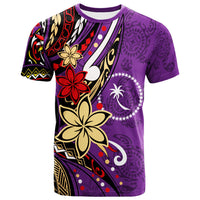 Chuuk T Shirt Tribal Flower With Special Turtles Purple Color Unisex Purple - Polynesian Pride