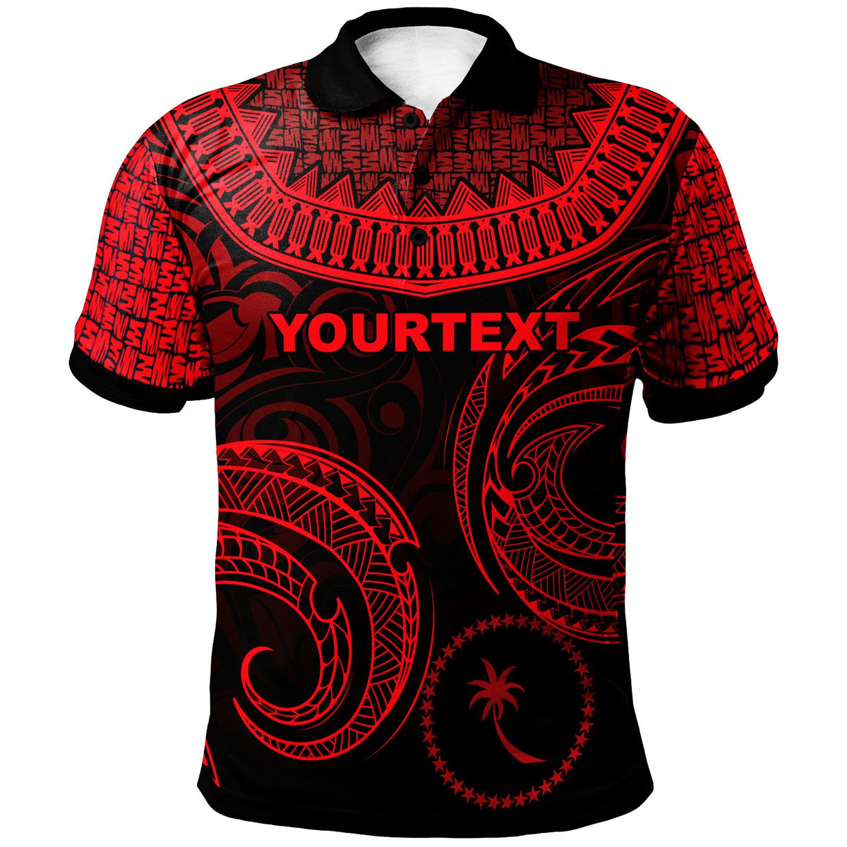 Chuuk Custom Polo Shirt Unique Serrated Texture Red Unisex Red - Polynesian Pride