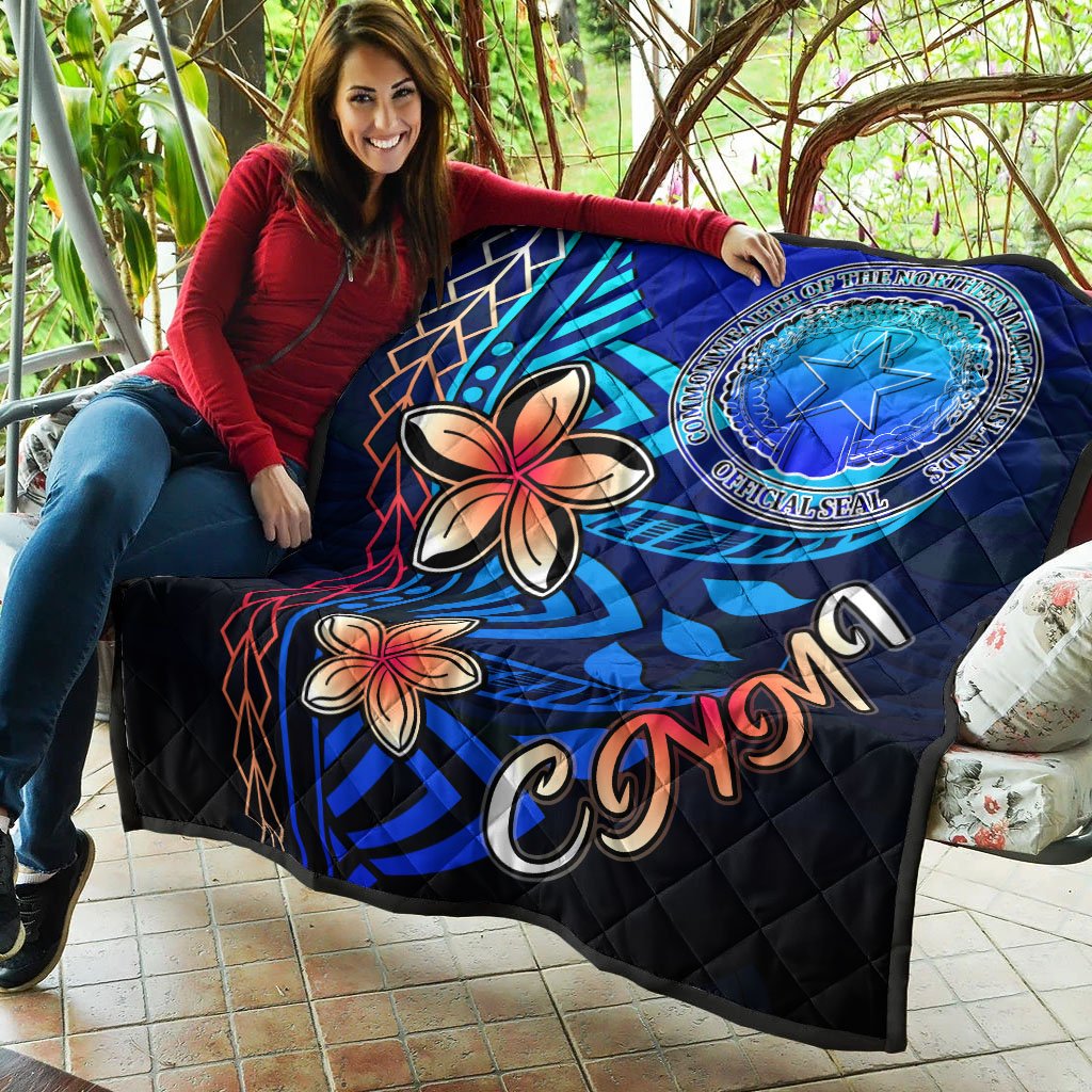 Northern Mariana Islands Premium Quilt - Vintage Tribal Mountain - Polynesian Pride