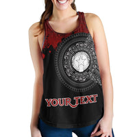 Northern Mariana Islands Polynesian Personalised Women's Racerback Tank - Polynesian Chain Style - Polynesian Pride