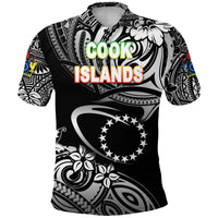 Custom Cook Islands Rugby Polo Shirt Unique Vibes Black, Custom Text and Number Unisex Black - Polynesian Pride