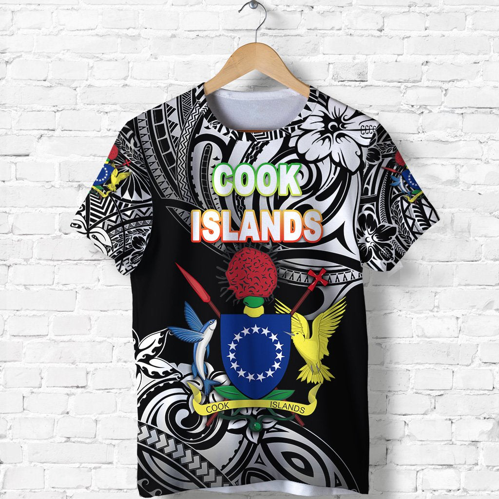 Cook Islands Rugby T Shirt Unique Vibes Coat of Arms Black Unisex Black - Polynesian Pride