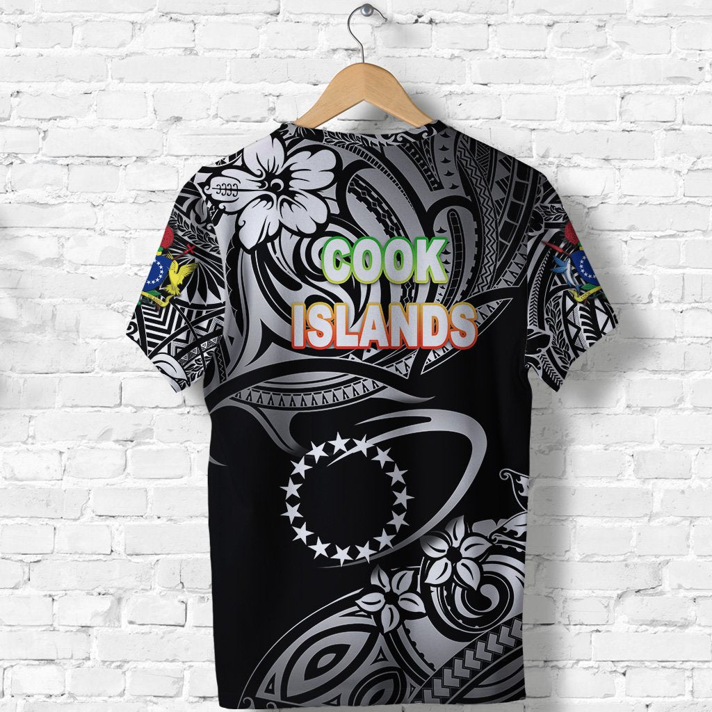 Cook Islands Rugby T Shirt Unique Vibes Black - Polynesian Pride