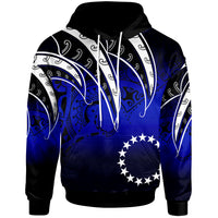 Cook Islands Hoodie Tropical Leaf Gradient Blue Style Unisex Blue - Polynesian Pride