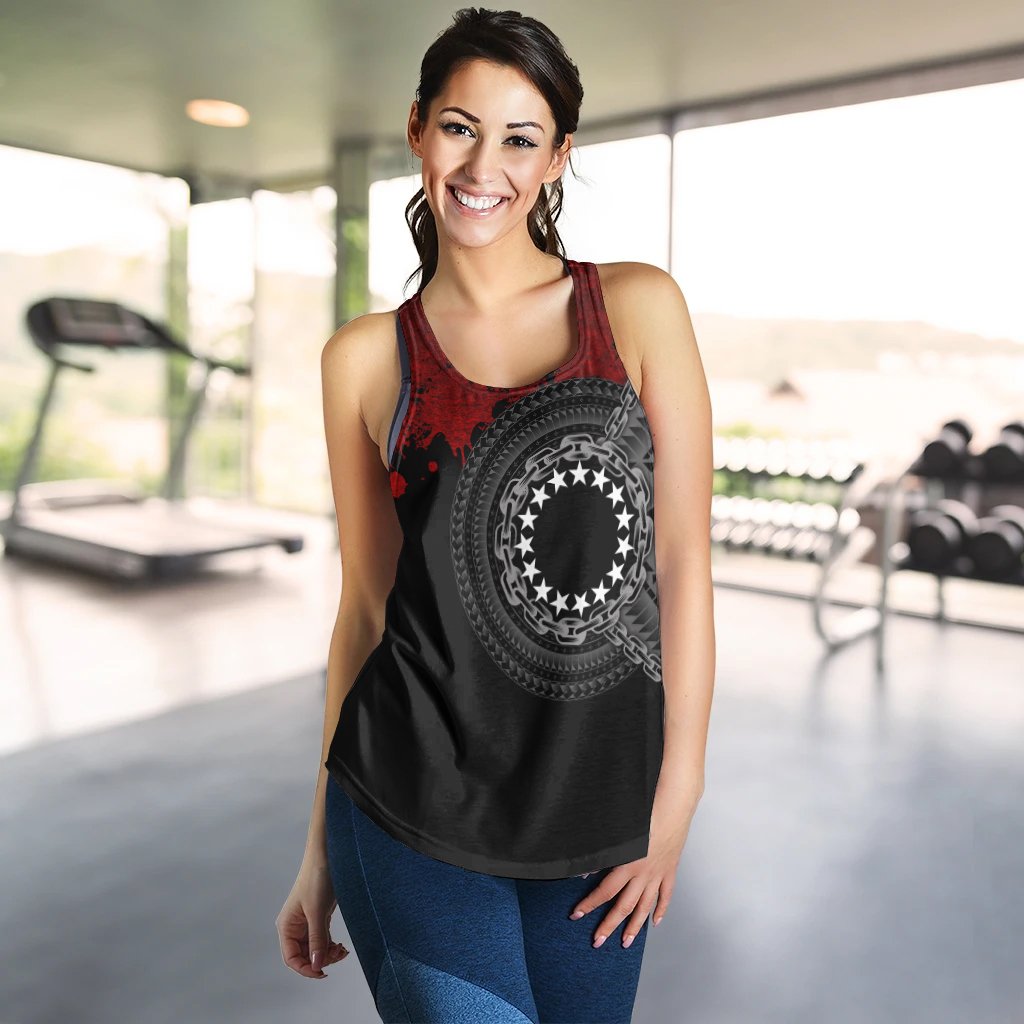 Cook Islands Polynesian Women's Racerback Tank - Polynesian Chain Style - Polynesian Pride