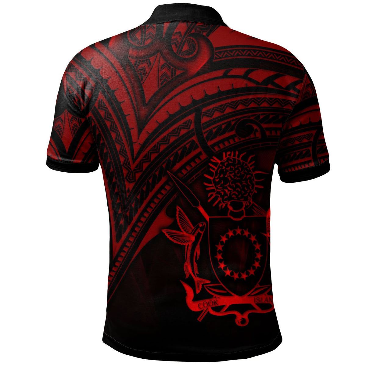 Cook Islands Polo Shirt Red Color Cross Style - Polynesian Pride