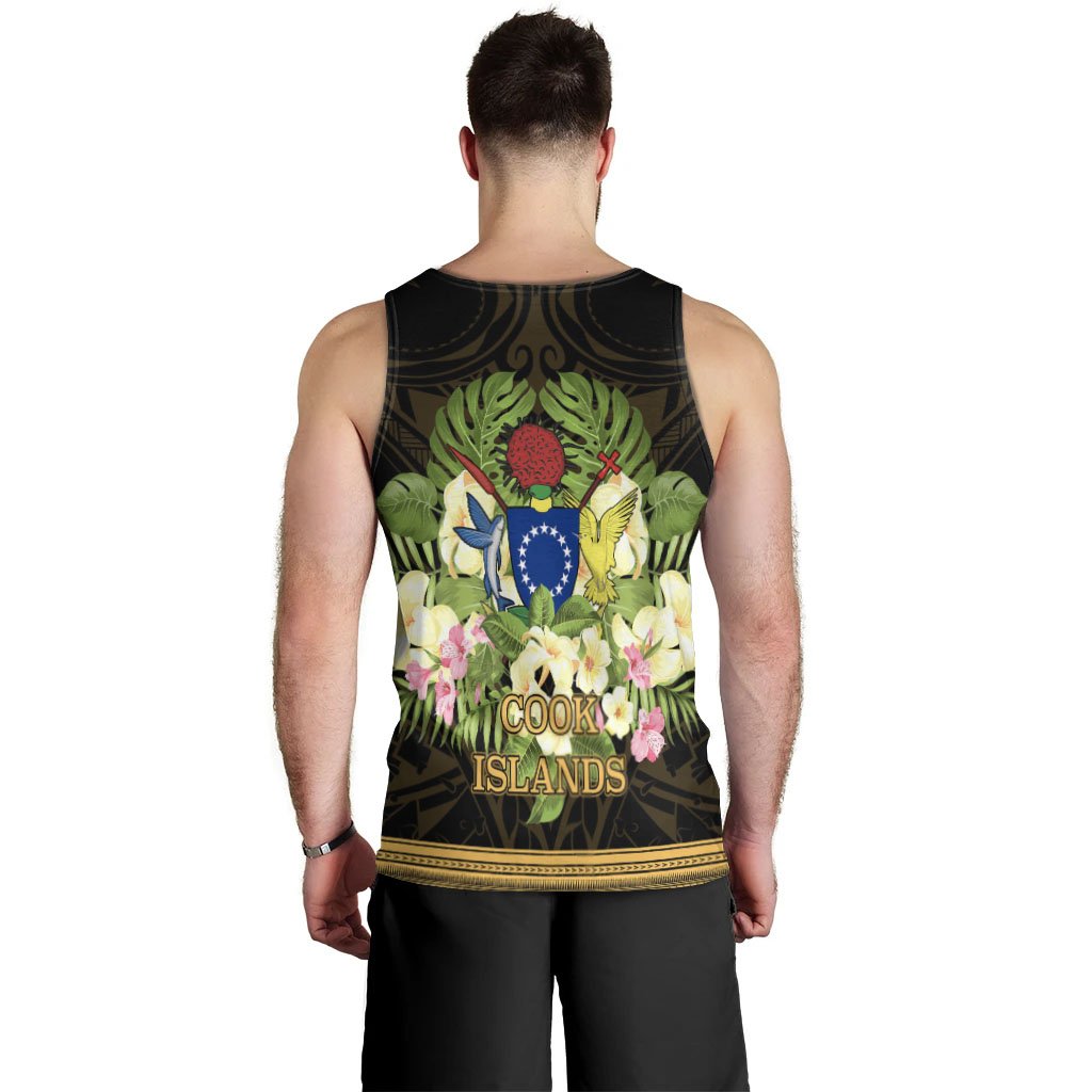 Cook Islands Men's Tank Top - Polynesian Gold Patterns Collection - Polynesian Pride