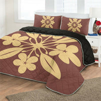 Hawaiian Royal Pattern Quilt Bed Set - Coral - L1 Style - AH - Polynesian Pride