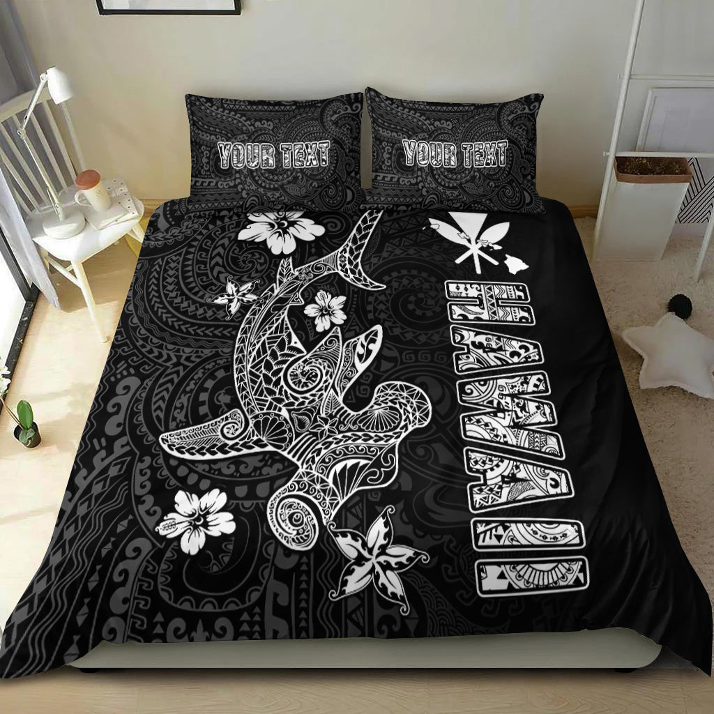 (Custom Personalised) Hawaii Hammerhead Shark Hibiscus Hawaii Pattern Bedding Set - LT2 - Polynesian Pride