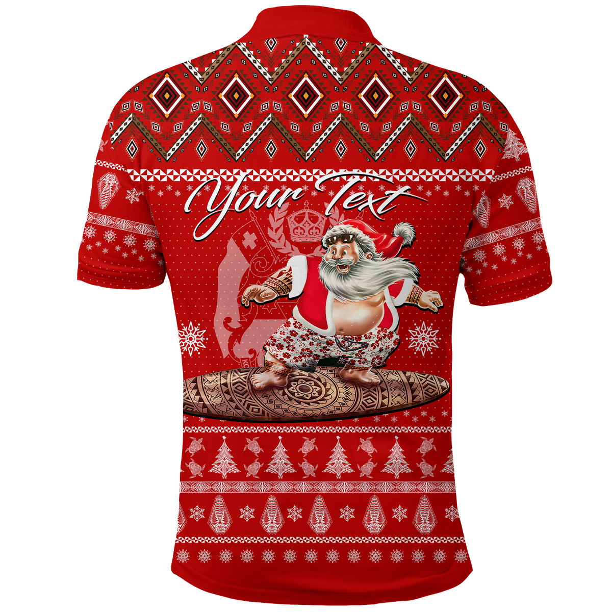 Custom Tonga Christmas Kilisimasi Fiefia Santas Polynesia Polo Shirt LT2 RED - Polynesian Pride
