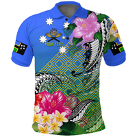 Custom South Sea Islanders Kanakas Hibiscus Polynesia Polo Shirt LT2 BLUE - Polynesian Pride