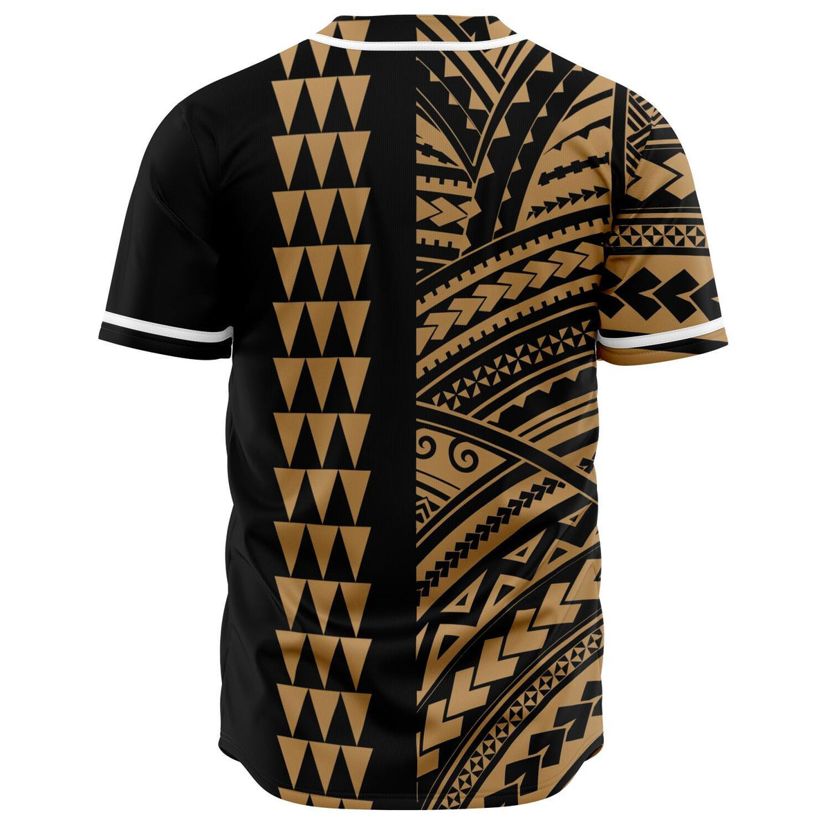 Hawaii Polynesian Kakau Baseball Jersey - Freestyle - Gold - Polynesian Pride