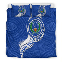 (Custom Personalised) Pohnpei Bedding Set - Micronesia Pride Blue - LT12 - Polynesian Pride