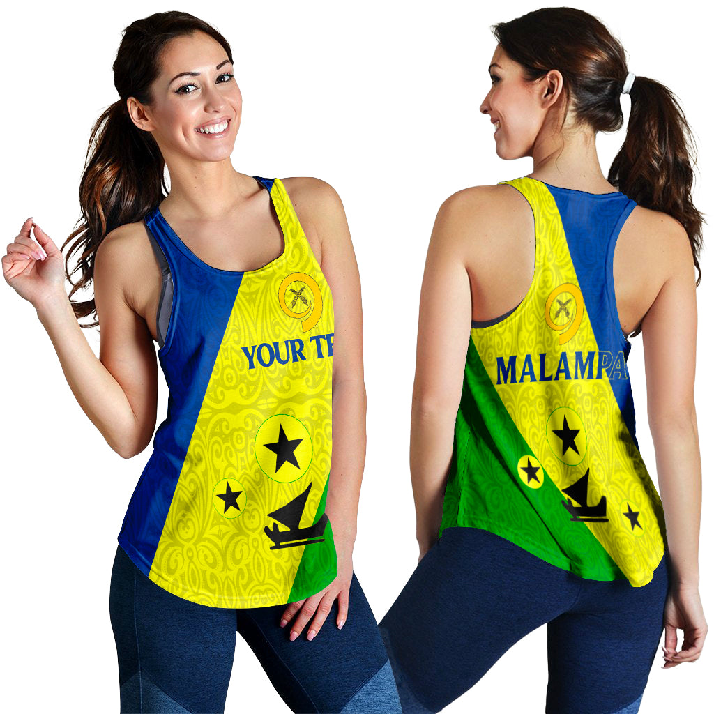 (Custom Personalised) Vanuatu Malampa Province - Women Tank Top - Flag Style - LT12 Green - Polynesian Pride