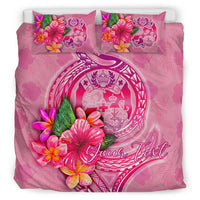 Tonga Polynesian Custom Personalised Bedding Set - Floral With Seal Pink - Polynesian Pride
