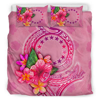 Cook Islands Polynesian Custom Personalised Bedding Set - Floral With Seal Pink - Polynesian Pride